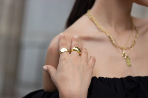 Combination of rings in Gold Vermeil of Le Minimal Series