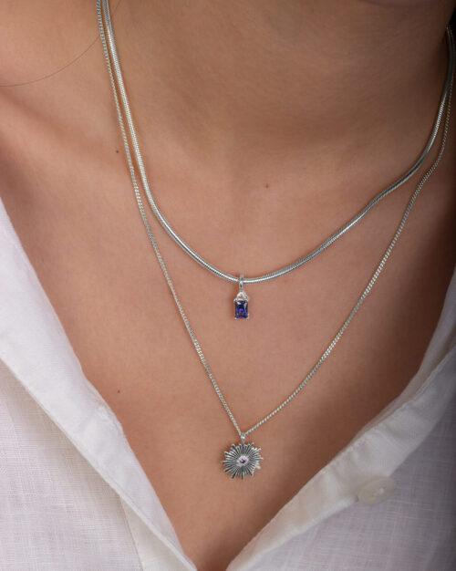 Sky Blue Necklace in combination with Sunlight Necklace