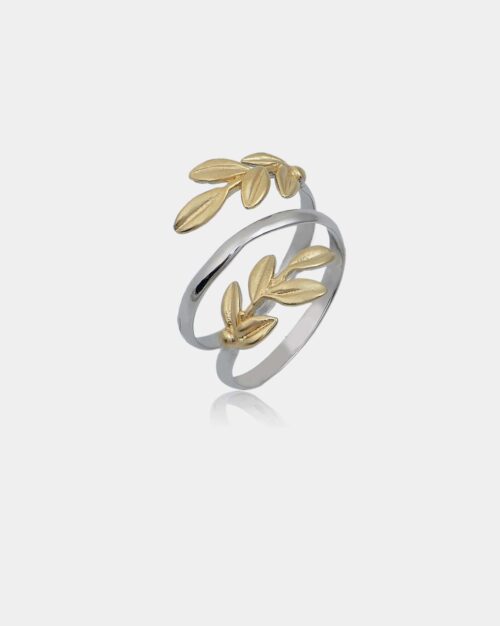 Ovate Leaves Ring Gold Vermeil