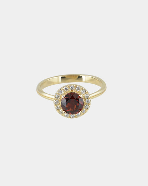 Fine Jewelry | Garnet Halo Ring Gold