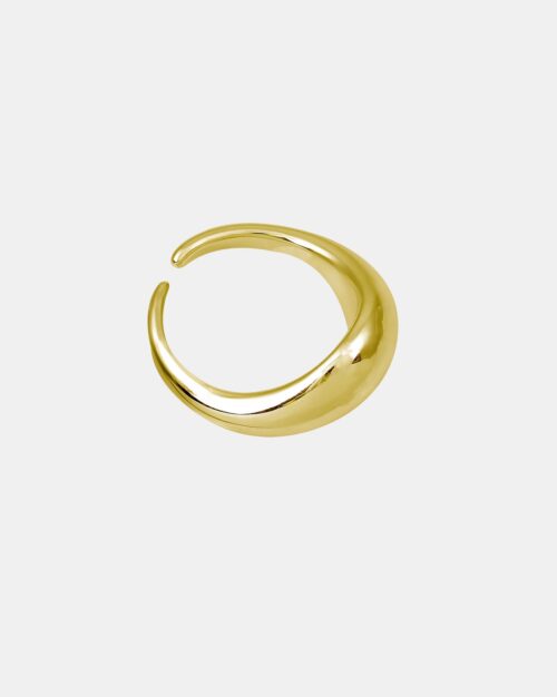 Erika Solid Glossy Adjustable Ring made from vermeil gold plated sterling silver 925