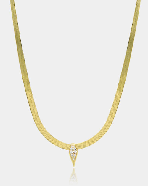 Pave Spike X Serpent Chain Gold Vermeil made from sterling silver 925