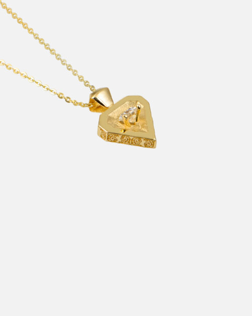 Diamond Design Necklace X Moissanite Gold