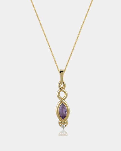 Amethyst X Moissanite Necklace Gold