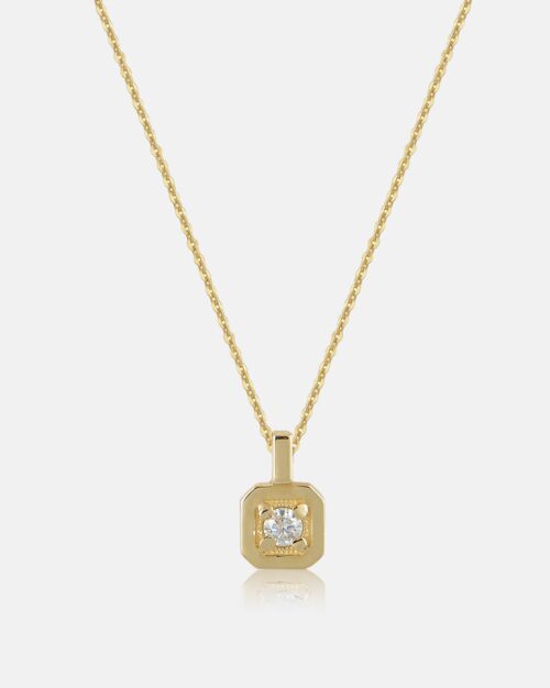 Moissanite 3.5 Solitaire Necklace Gold