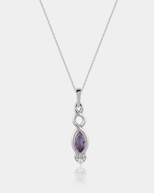 Amethyst X Moissanite Necklace White Gold