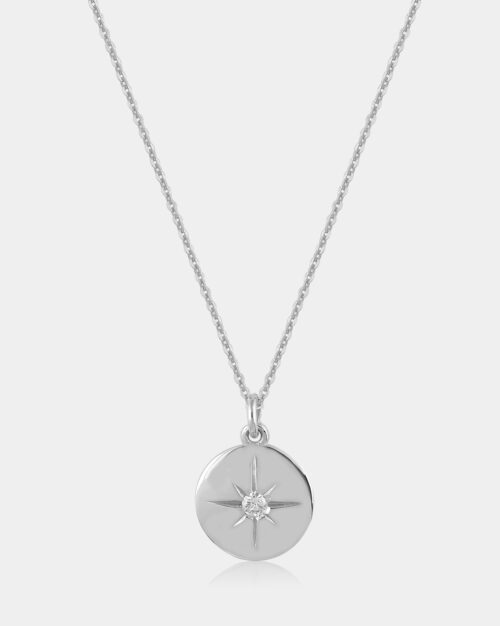 North Star Diamond Necklace White Gold