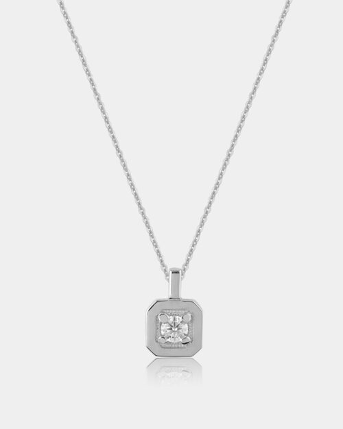 Moissanite 4.0 Solitaire Necklace White Gold