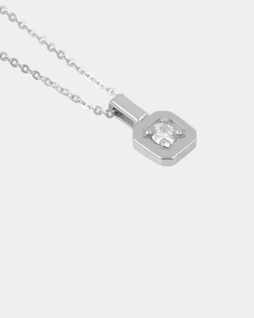 Moissanite 3.0 Solitaire Necklace White Gold