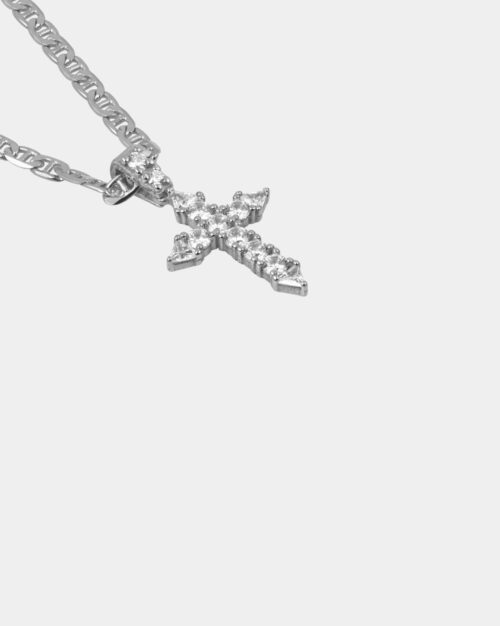 Pave Cross Triangle Necklace