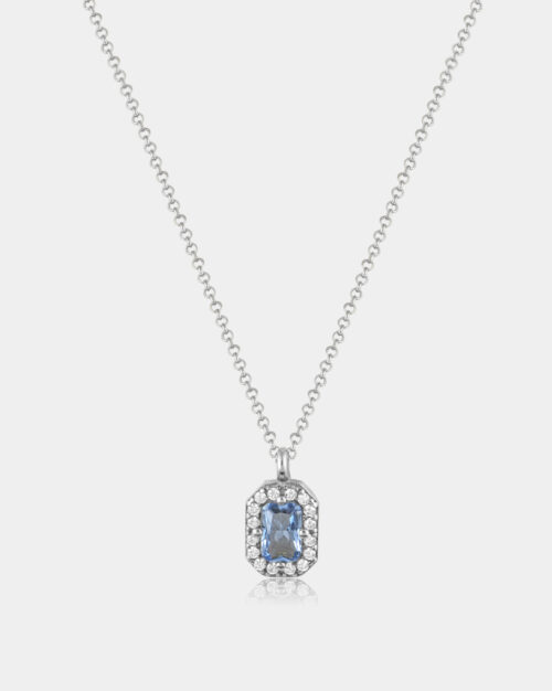 Basilica Topaz Vertical Halo Necklace