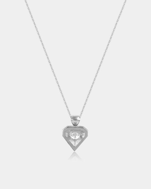 Diamond Design Necklace X Moissanite White Gold