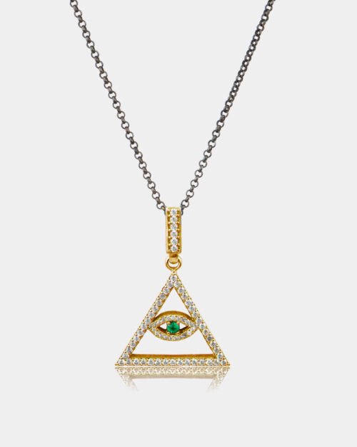 New Order Pyramid Eye Necklace Gold Vermeil