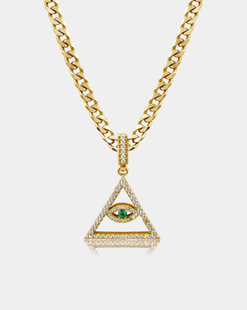 New Order Pyramid Eye Necklace Gold Vermeil