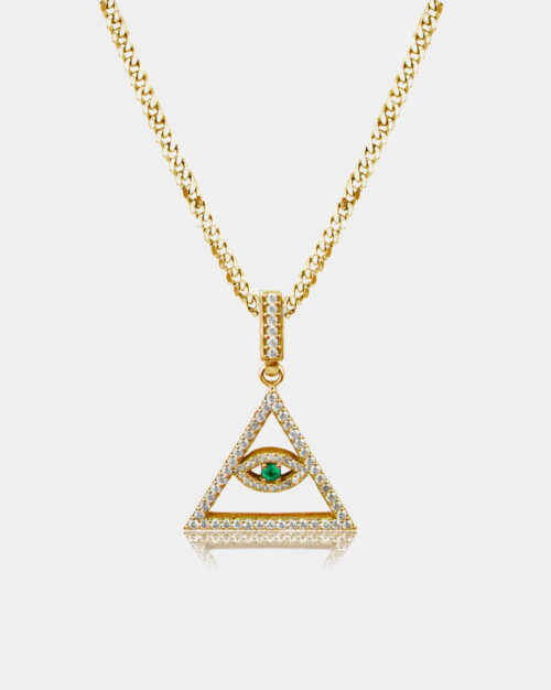 New Order Pyramid Eye Necklace Gold Vermeil