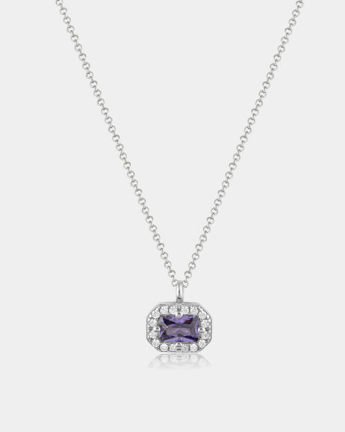 Basilica Amethyst Horizontal Halo Necklace