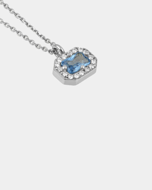 Basilica Topaz Horizontal Halo Necklace