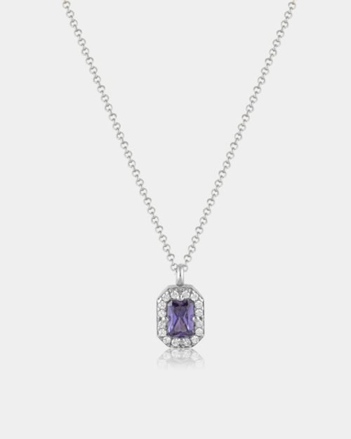 Basilica Amethyst Vertical Halo Necklace