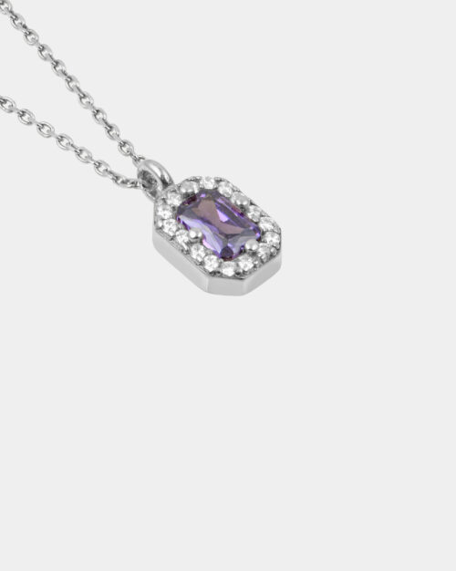 Basilica Amethyst Vertical Halo Necklace