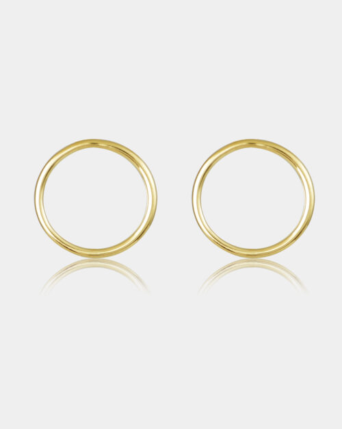 Plain Circle Earrings Gold Vermeil made from sterling silver 925 or gold k14