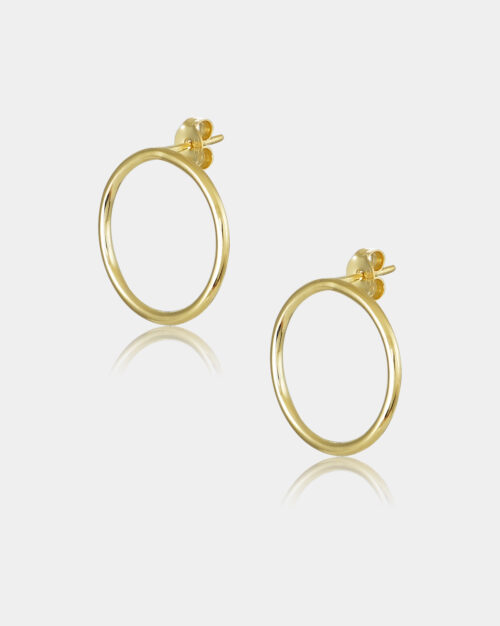 Plain Circle Earrings Gold Vermeil made from sterling silver 925 or gold k14