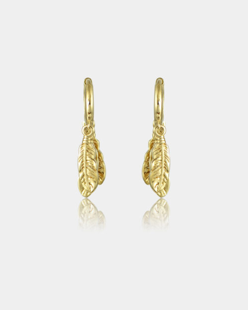 Triple Feather Huggies 8,5mm Gold Vermeil