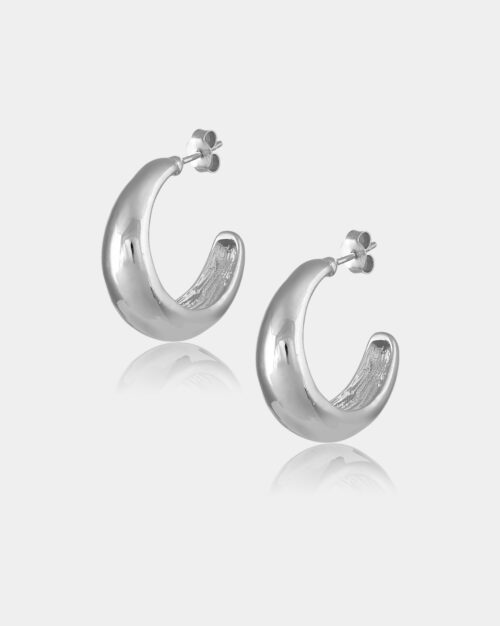 Bull Hoops Earrings made from platinum plated sterling silver 925