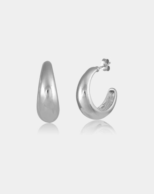 Bull Hoops Earrings made from platinum plated sterling silver 925