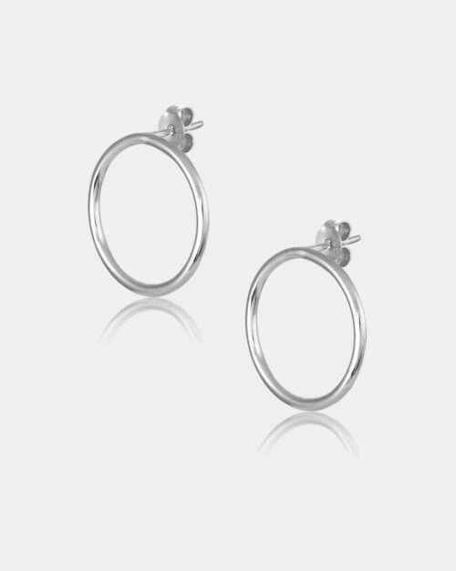 Plain Circle Earrings made from sterling silver 925 or white gold k14