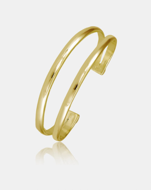 Two Rows Solid Bracelet Gold Vermeil