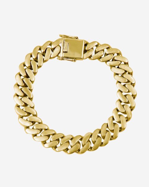 Cuban Link Chain Bracelet made from solid 14 karat yellow Gold