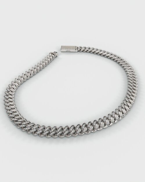 Cuban Link Chain Iced Out Necklace made from sterling silver 925 with white vvs1 cz or moissanites