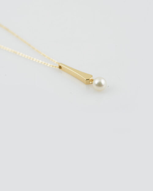 Hanging Pearl Necklace Gold made from yellow gold 14 karat with pearl