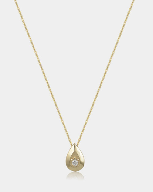 Drop Diamond Necklace Gold with natural vs1 g colour diamond made from yellow gold 14 k