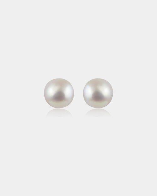 Pearl Stud Earrings Large Gold made from yellow gold 14k with pearls