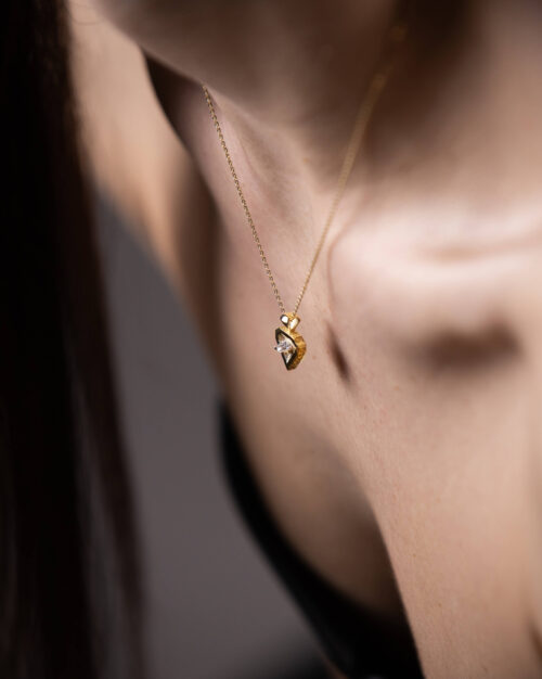 Diamond Design Necklace X Moissanite Gold