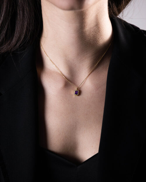 Basilica amethyst necklace gold vermeil