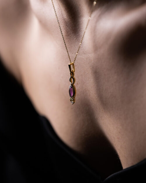 Amethyst X Moissanite Necklace Gold