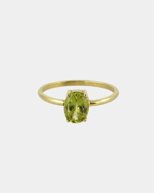 Peridot Oval Band Gold Vermeil