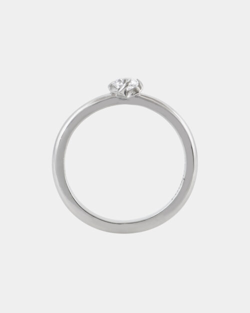 Flame Design A' Solitaire Ring White Gold