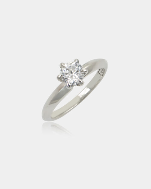 Solitaire Six Prong Design B' White Gold