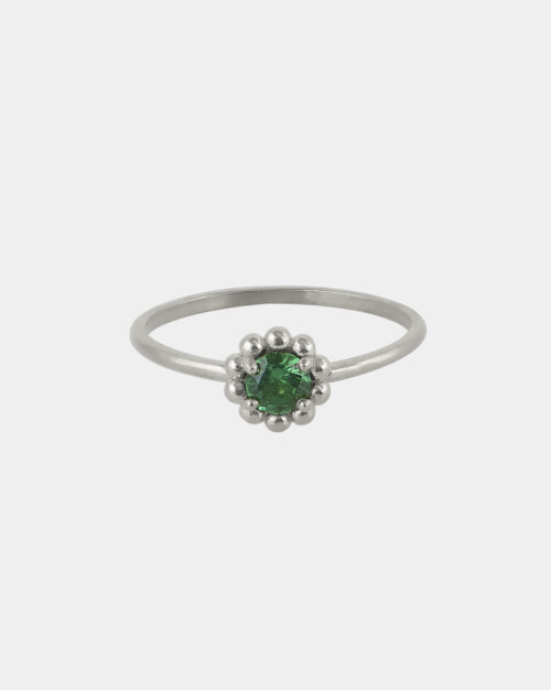 Daisy Emerald Green Band Ring