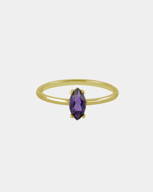 Amethyst Navette Band Gold Vermeil