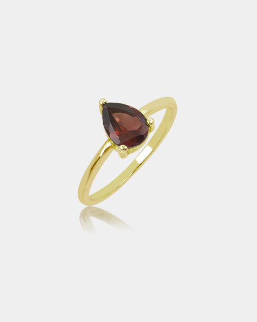 Garnet Drop Band Gold Vermeil