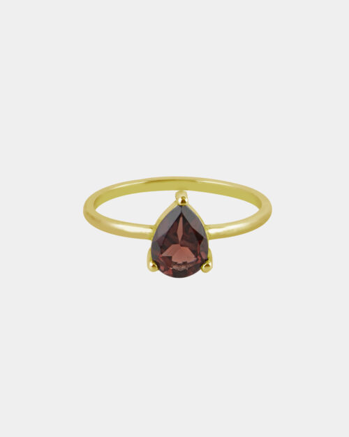 Garnet Drop Band Gold Vermeil