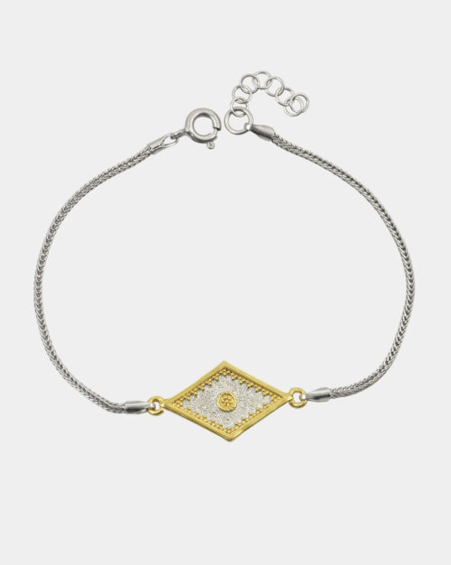 Byzantine Filigree Silver and Gold Bracelet