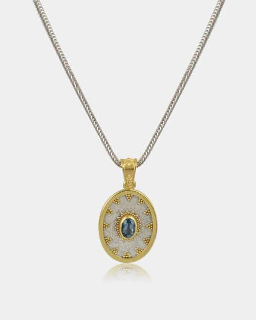 Byzantine Oval London Necklace White n' Gold