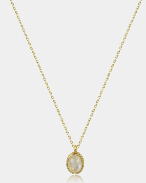 Amy Moonstone Necklace Gold Vermeil