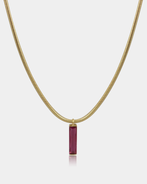 Virna Synthetic Ruby Necklace Gold Vermeil