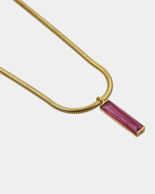 Virna Synthetic Ruby Necklace Gold Vermeil